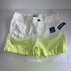 Old Navy Girls Neon Yellow & White Shorty Shorts, Size 14